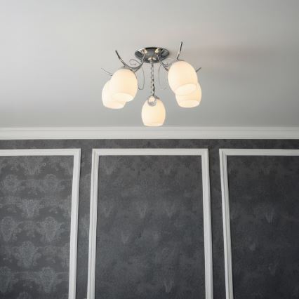 Opbouwkroonluchter ELLA 5xE27/15W/230V hoogglans chroom