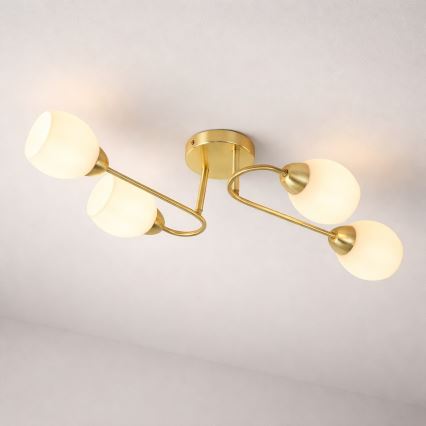 Opbouwkroonluchter KING 4xE27/15W/230V goud