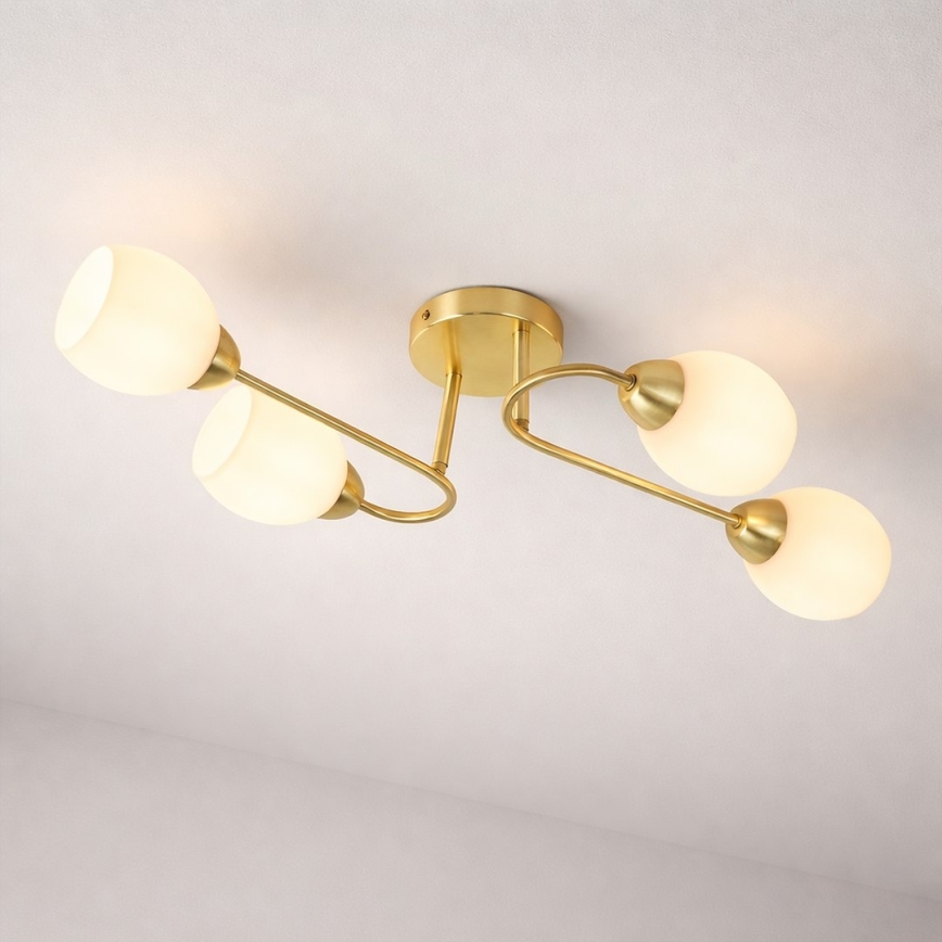 Opbouwkroonluchter KING 4xE27/15W/230V goud