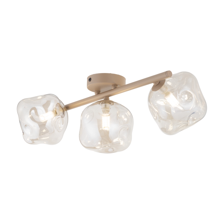 Opbouwkroonluchter LAVA 3xG9/8W/230V beige/rookbeige