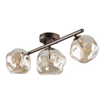 Opbouwkroonluchter LAVA 3xG9/8W/230V brons/rookbeige