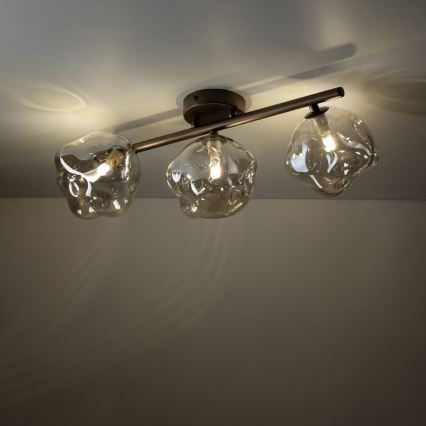 Opbouwkroonluchter LAVA 3xG9/8W/230V brons/rookbeige