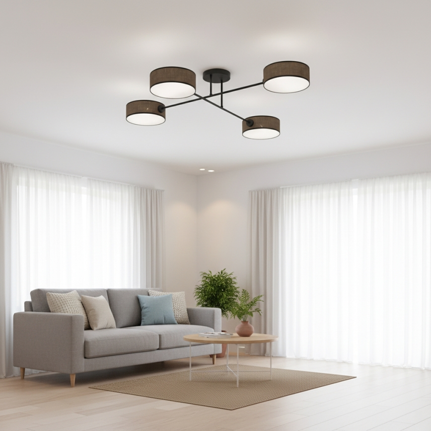 Opbouwkroonluchter MAGA 4xE14/10W/230V bruin