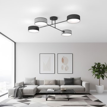 Opbouwkroonluchter MAGA 4xE14/10W/230V zwart/grijs