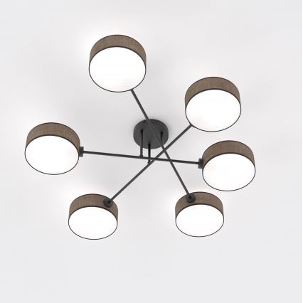 Opbouwkroonluchter MAGA 6xE14/10W/230V bruin