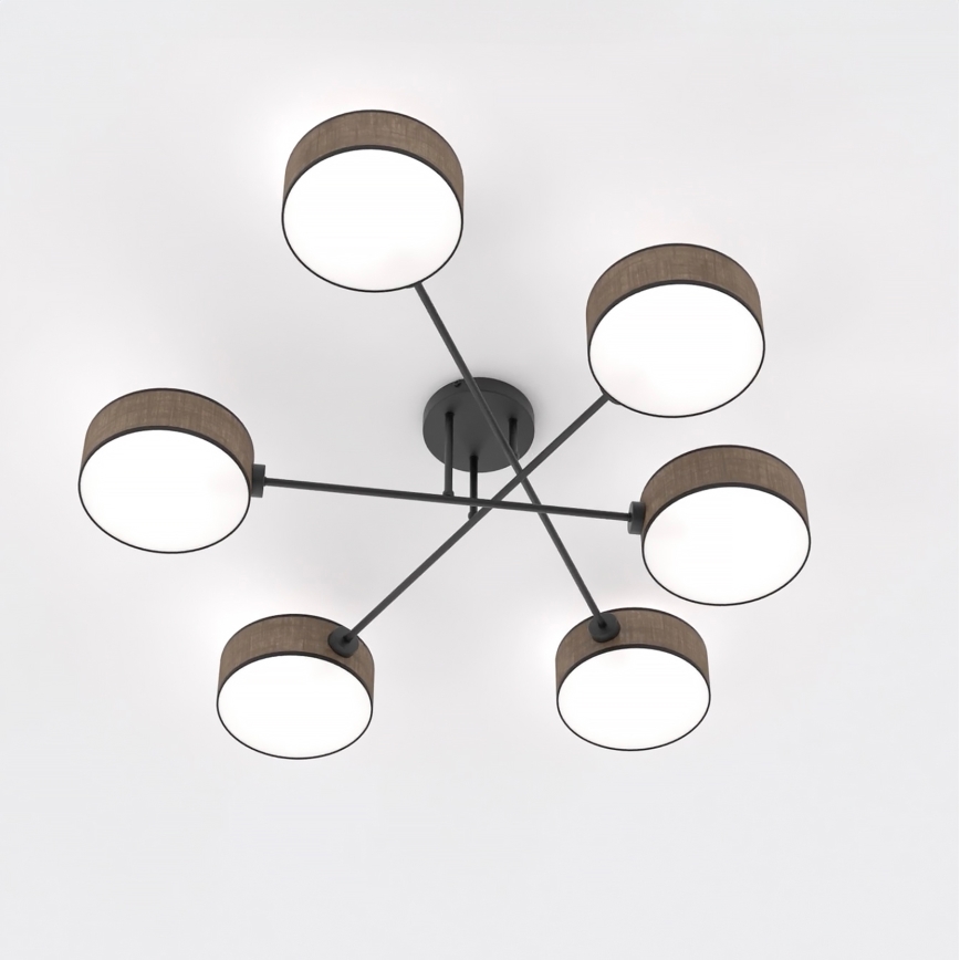 Opbouwkroonluchter MAGA 6xE14/10W/230V bruin