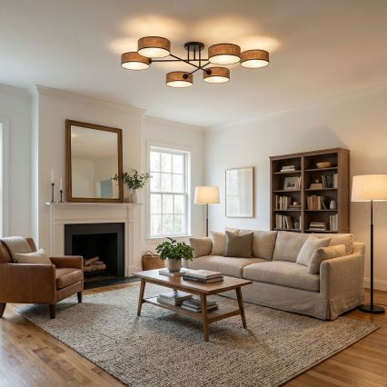 Opbouwkroonluchter MAGA 6xE14/10W/230V bruin