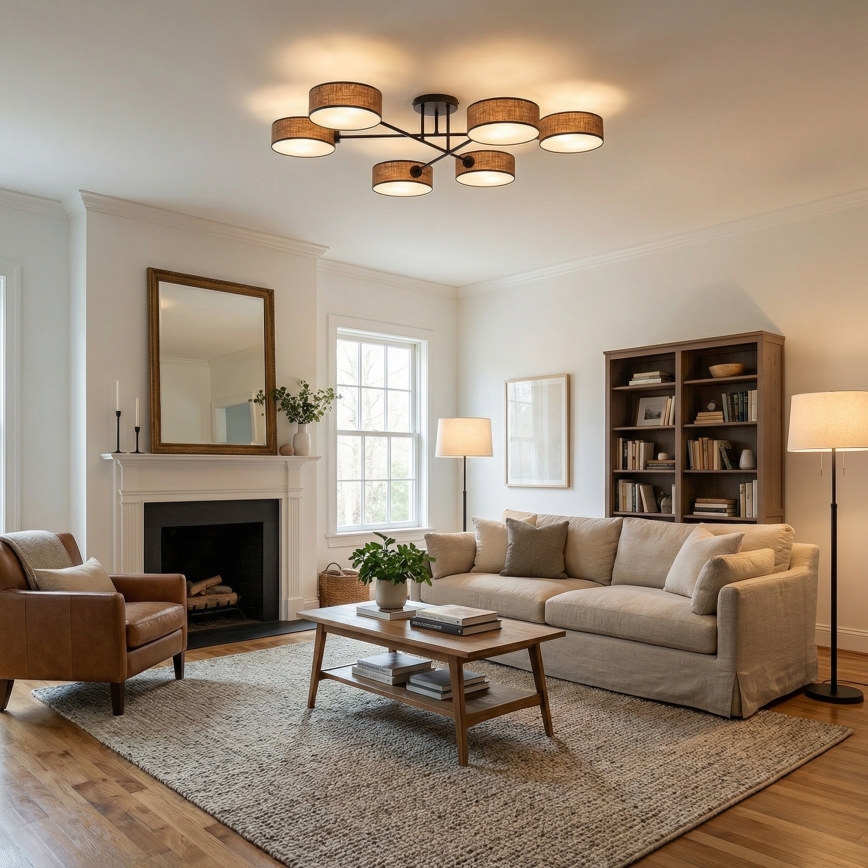 Opbouwkroonluchter MAGA 6xE14/10W/230V bruin