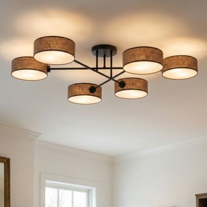 Opbouwkroonluchter MAGA 6xE14/10W/230V bruin