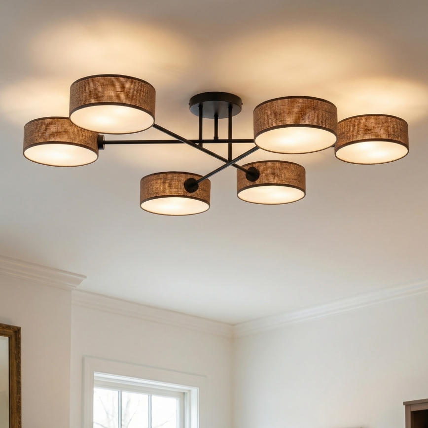 Opbouwkroonluchter MAGA 6xE14/10W/230V bruin