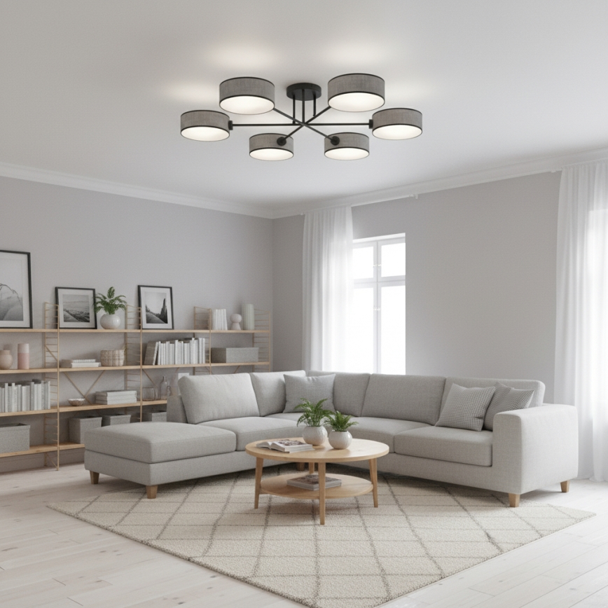 Opbouwkroonluchter MAGA 6xE14/10W/230V grijs
