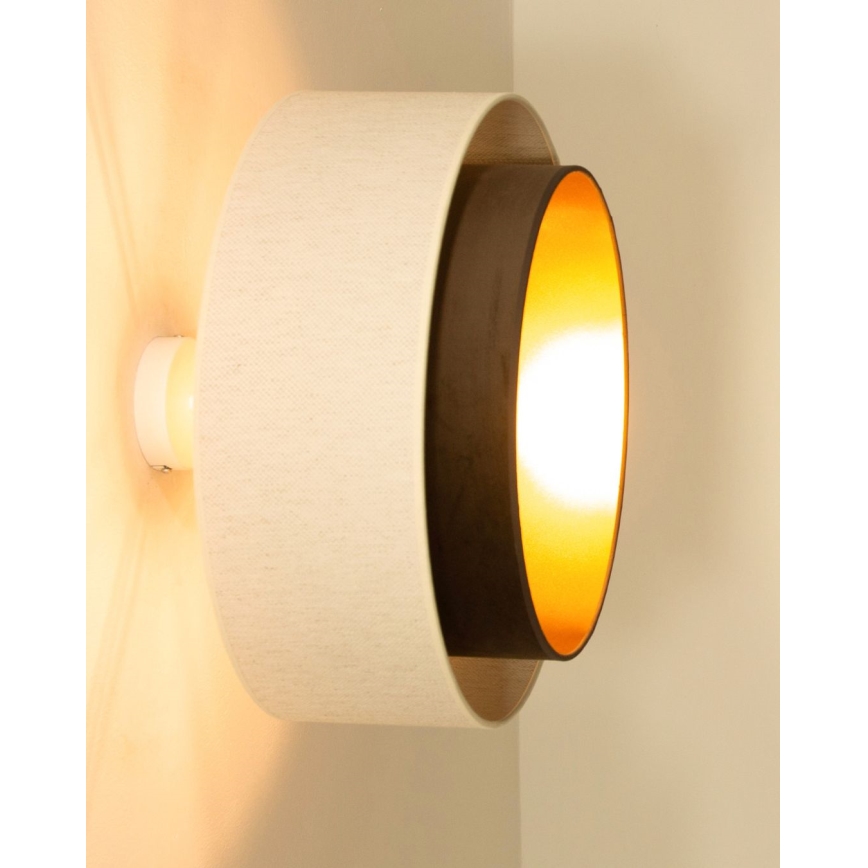 Opbouwkroonluchter NATIA 1xE27/60W/230V Ø45 cm wit/bruin