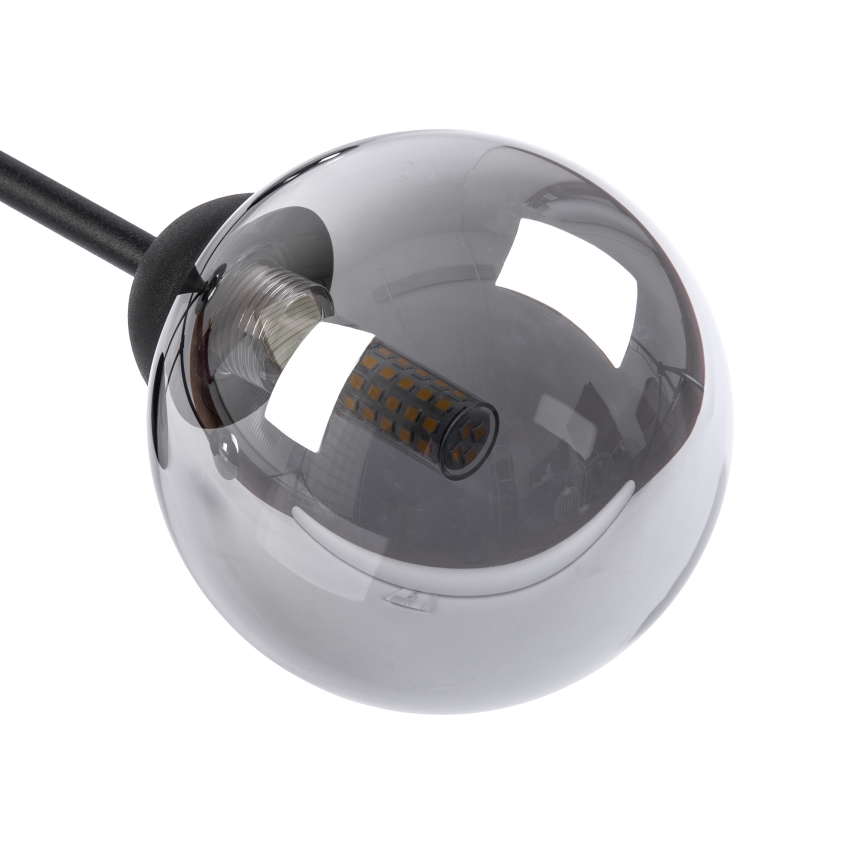 Opbouwkroonluchter OBSIDIAN 6xG9/10W/230V zwart/rookgrijs
