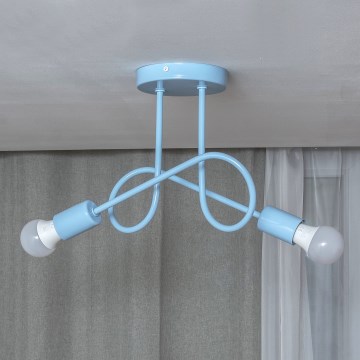 Opbouwkroonluchter OXFORD 2xE27/15W/230V blauw
