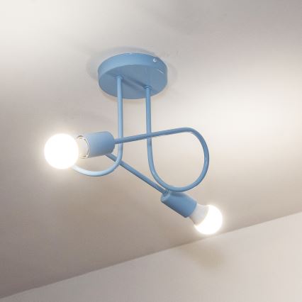 Opbouwkroonluchter OXFORD 2xE27/15W/230V blauw