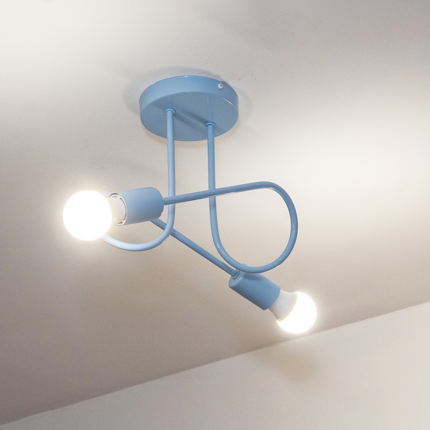 Opbouwkroonluchter OXFORD 2xE27/15W/230V blauw