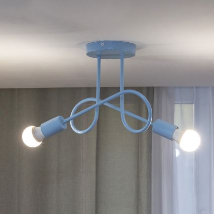 Opbouwkroonluchter OXFORD 2xE27/15W/230V blauw
