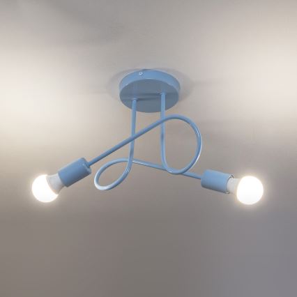 Opbouwkroonluchter OXFORD 2xE27/15W/230V blauw