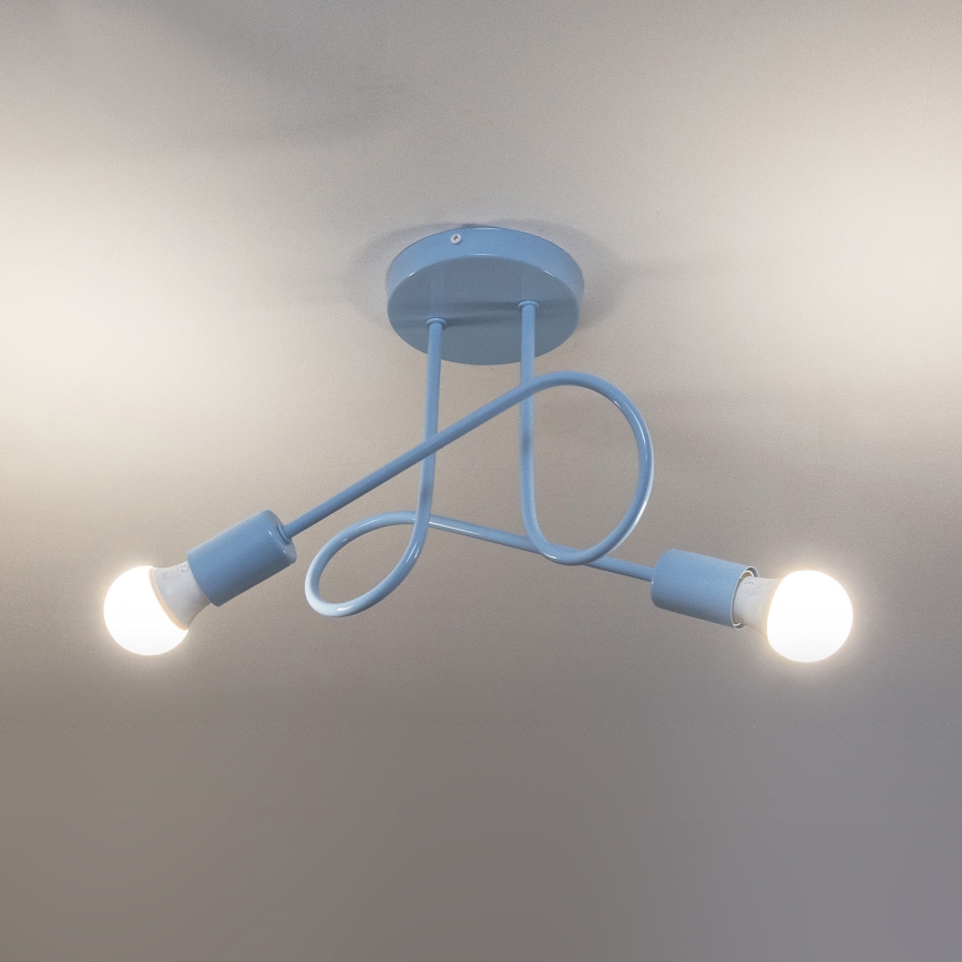 Opbouwkroonluchter OXFORD 2xE27/15W/230V blauw