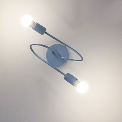 Opbouwkroonluchter OXFORD 2xE27/15W/230V blauw