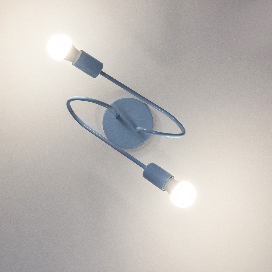 Opbouwkroonluchter OXFORD 2xE27/15W/230V blauw