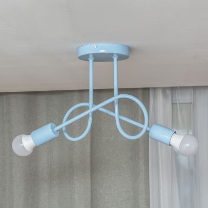 Opbouwkroonluchter OXFORD 2xE27/15W/230V blauw