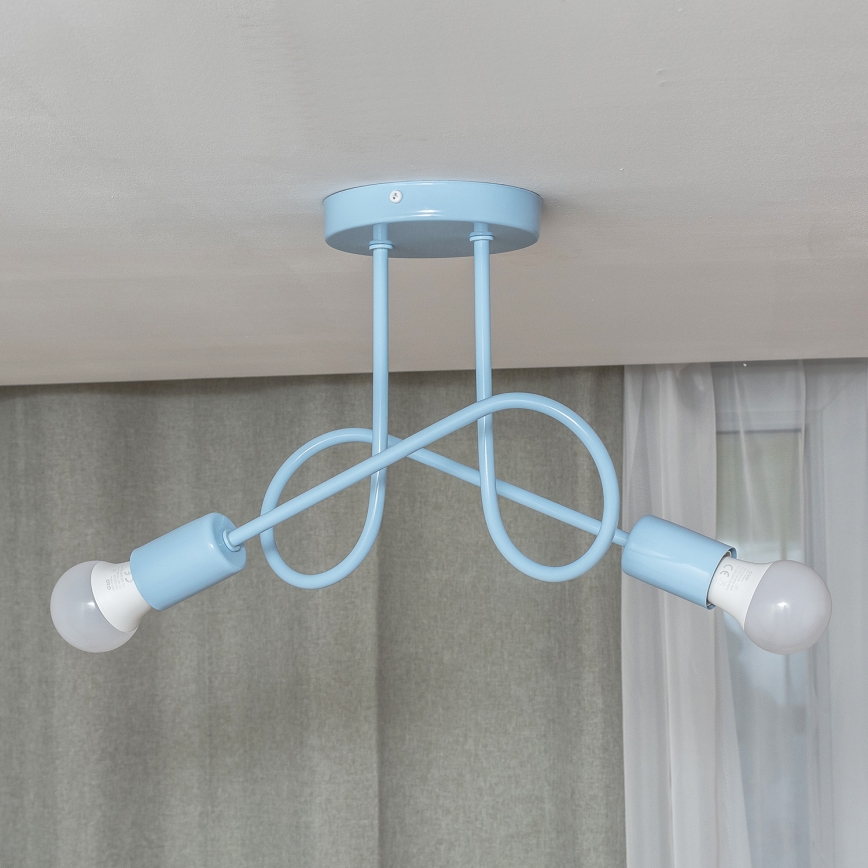 Opbouwkroonluchter OXFORD 2xE27/15W/230V blauw