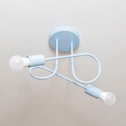Opbouwkroonluchter OXFORD 2xE27/15W/230V blauw