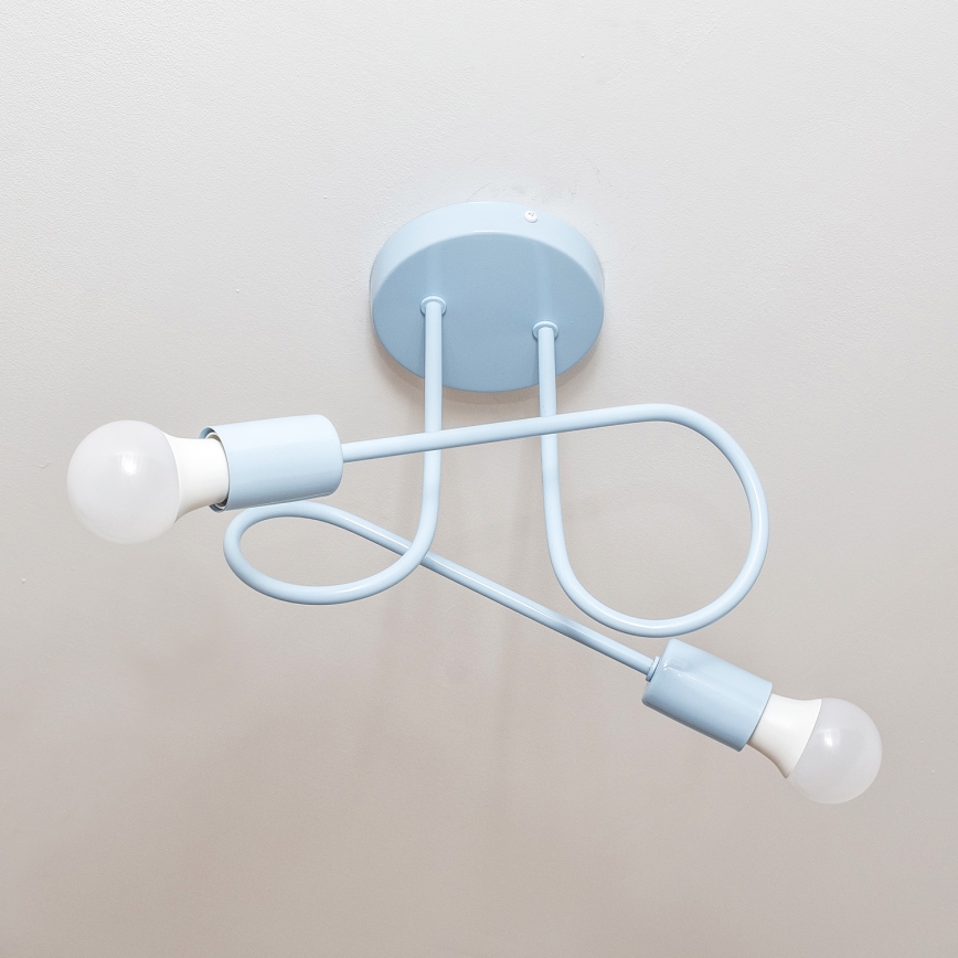 Opbouwkroonluchter OXFORD 2xE27/15W/230V blauw