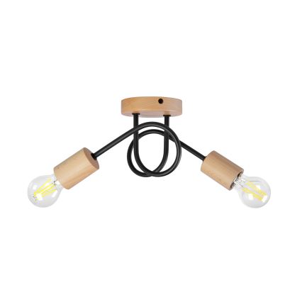 Opbouwkroonluchter OXFORD 2xE27/15W/230V dennen/zwart