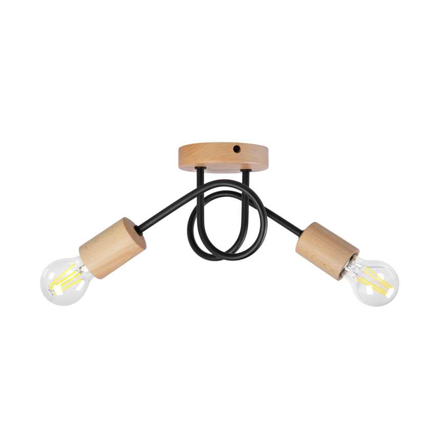 Opbouwkroonluchter OXFORD 2xE27/15W/230V dennen/zwart