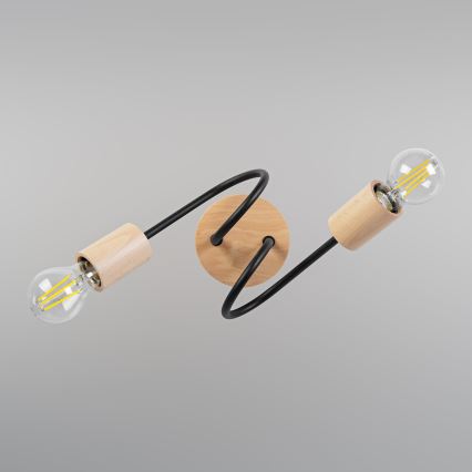 Opbouwkroonluchter OXFORD 2xE27/15W/230V dennen/zwart