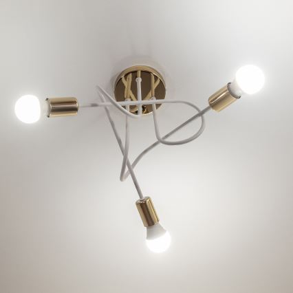 Opbouwkroonluchter OXFORD 3x E27/15W/230V goud/wit