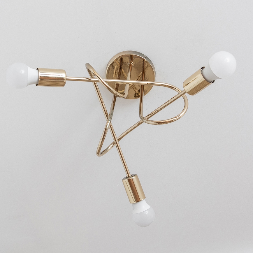 Opbouwkroonluchter OXFORD 3xE27/15W/230V goud
