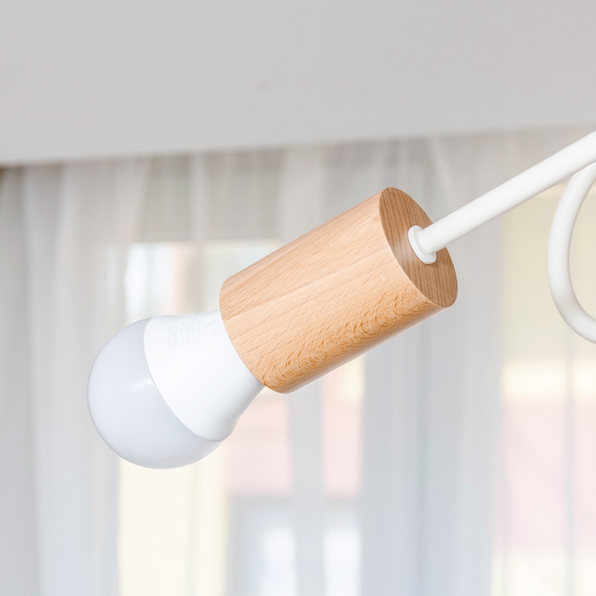 Opbouwkroonluchter OXFORD 3xE27/15W/230V grenen/crème