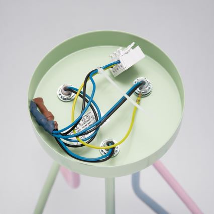 Opbouwkroonluchter OXFORD 3xE27/15W/230V groen/roze/blauw