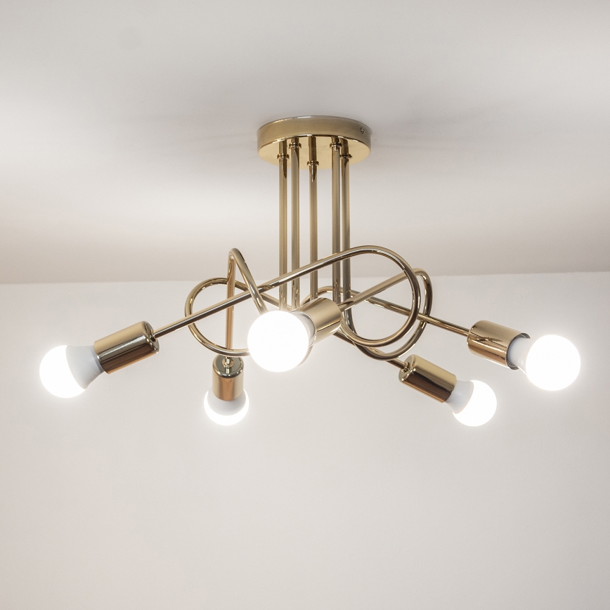 Opbouwkroonluchter OXFORD 5xE27/15W/230V goud