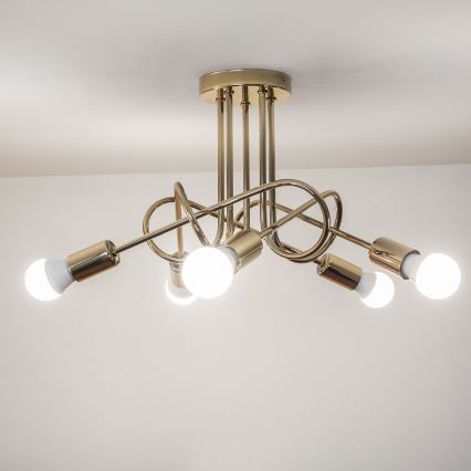 Opbouwkroonluchter OXFORD 5xE27/15W/230V goud