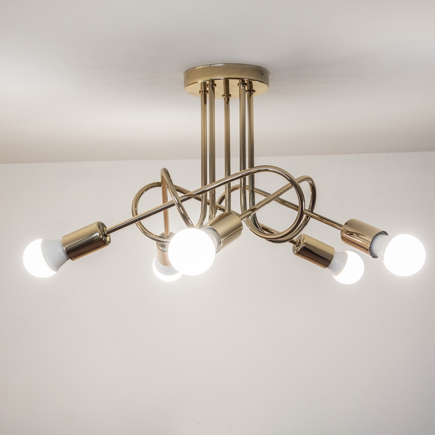 Opbouwkroonluchter OXFORD 5xE27/15W/230V goud