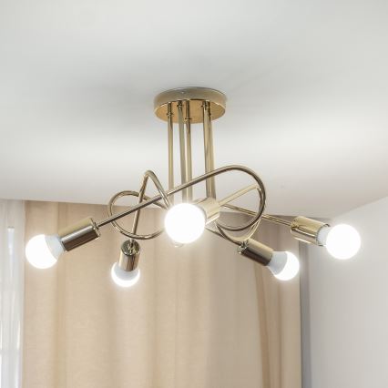 Opbouwkroonluchter OXFORD 5xE27/15W/230V goud