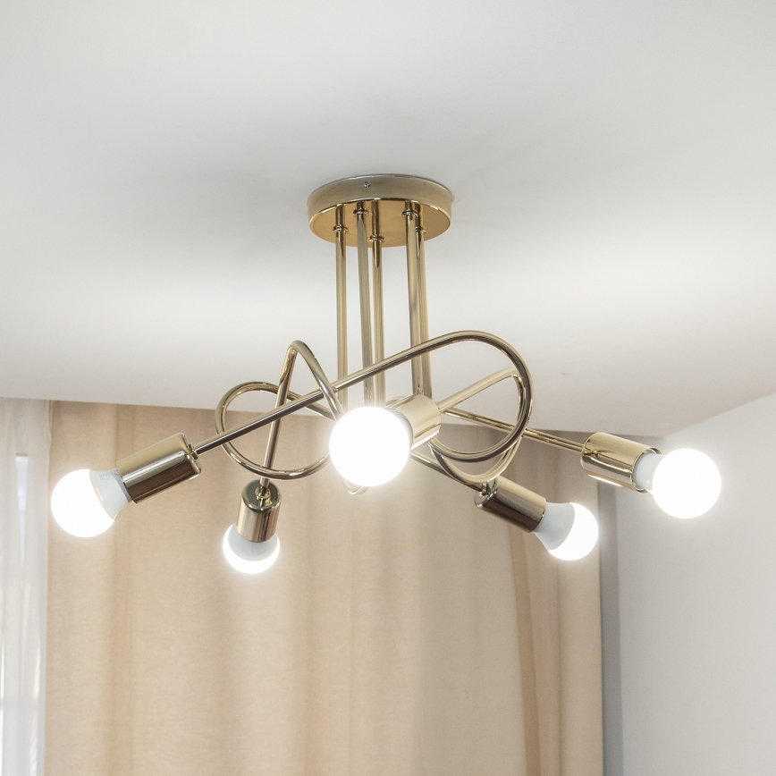 Opbouwkroonluchter OXFORD 5xE27/15W/230V goud