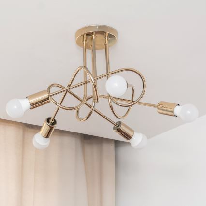 Opbouwkroonluchter OXFORD 5xE27/15W/230V goud