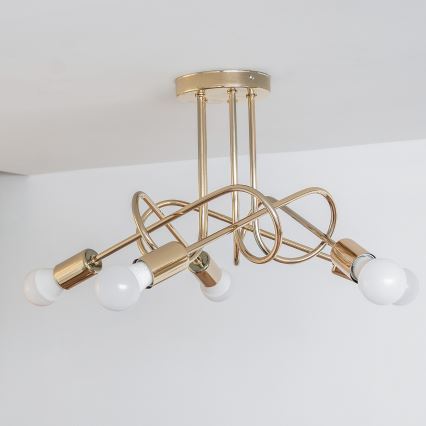 Opbouwkroonluchter OXFORD 5xE27/15W/230V goud