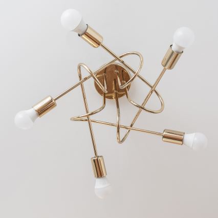 Opbouwkroonluchter OXFORD 5xE27/15W/230V goud