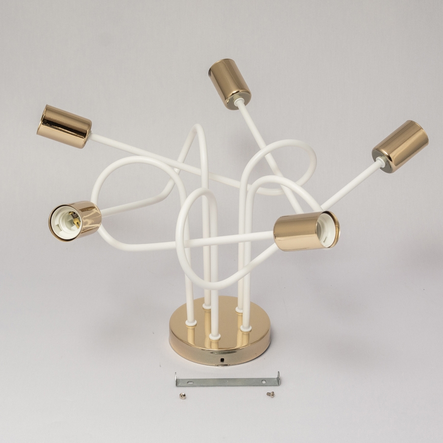 Opbouwkroonluchter OXFORD 5xE27/15W/230V goud/wit