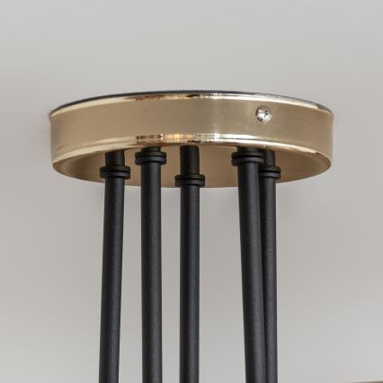 Opbouwkroonluchter OXFORD 5xE27/15W/230V goud/zwart