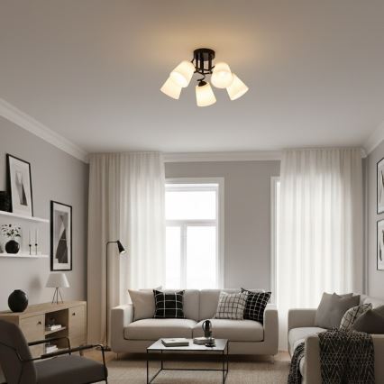 Opbouwkroonluchter PAFOS 5xE27/15W/230V zwart