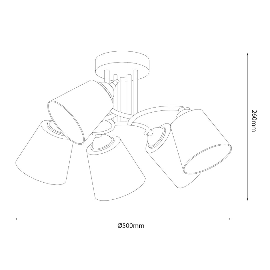 Opbouwkroonluchter PAFOS 5xE27/15W/230V zwart