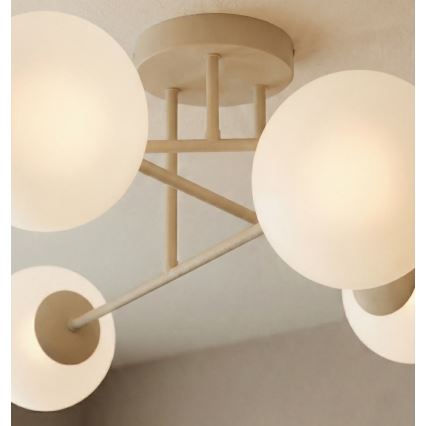 Opbouwkroonluchter ROMA 6xE14/10W/230V, beige