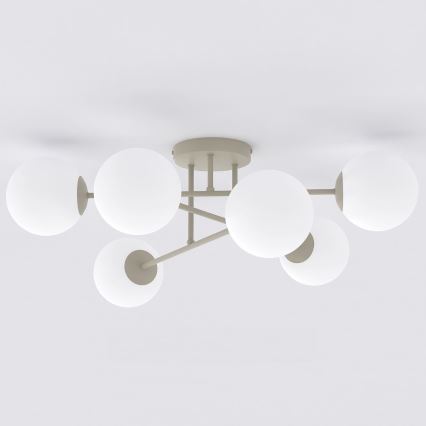 Opbouwkroonluchter ROMA 6xE14/10W/230V, beige